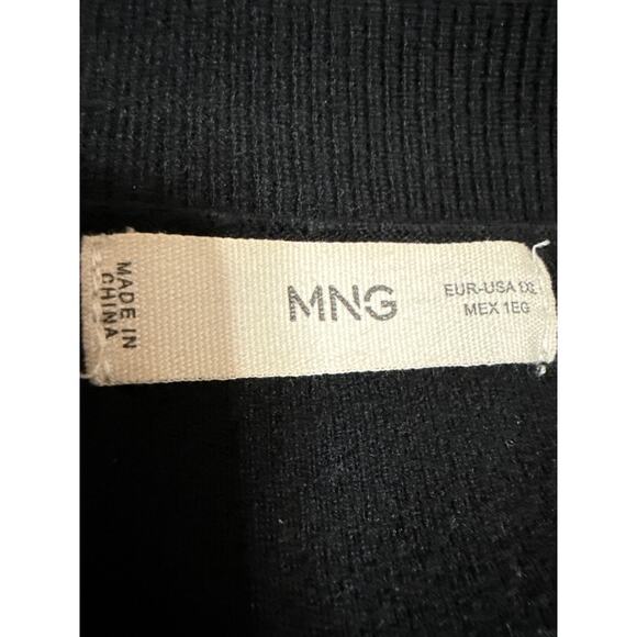 MNG Mango Women's Black Mock Neck Long Sleeve Knit Tunic Sweater Top Size XL - Picture 3 of 4